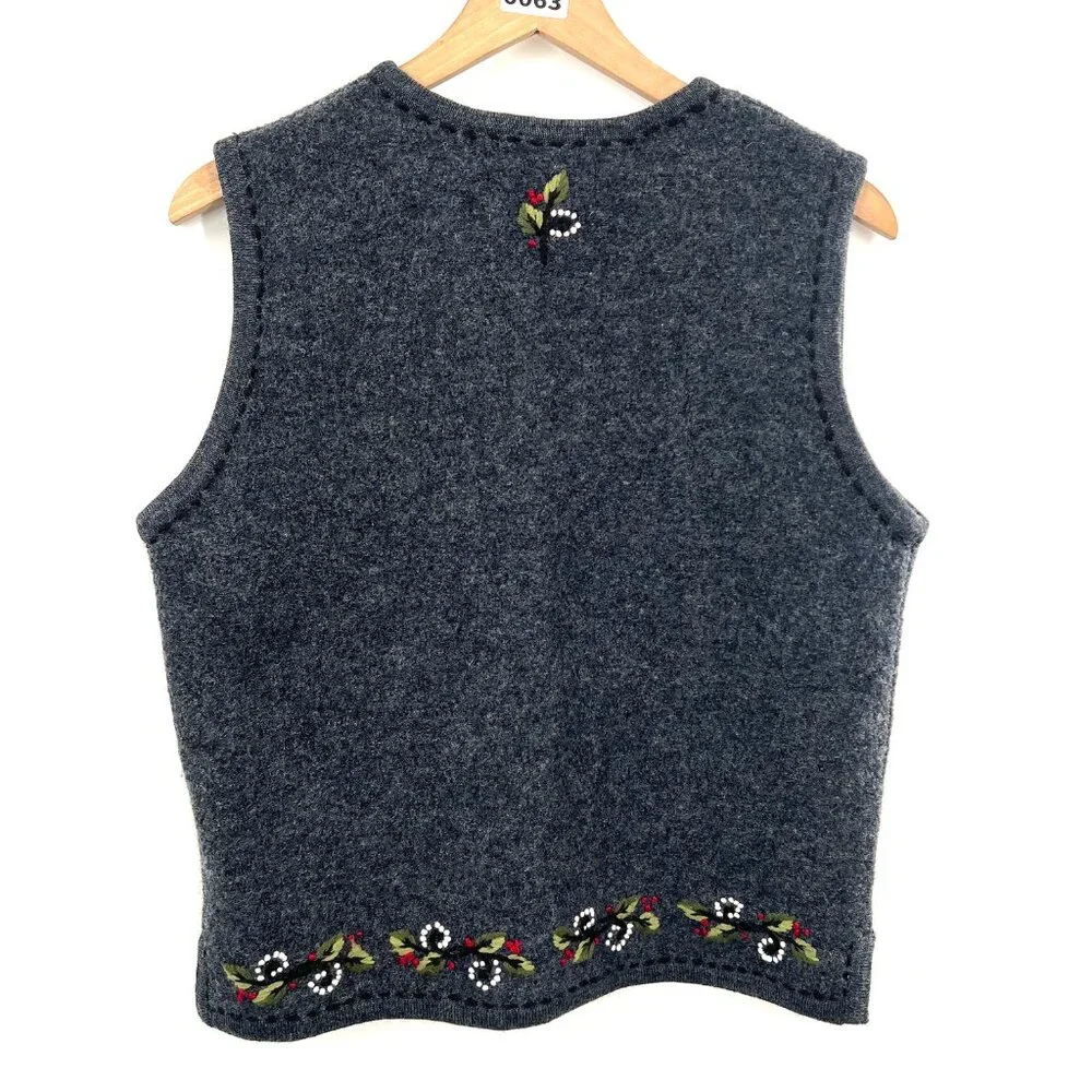 The Acadia Shops national park Bar Harbor Maine 100% wool vest coastal grandma L